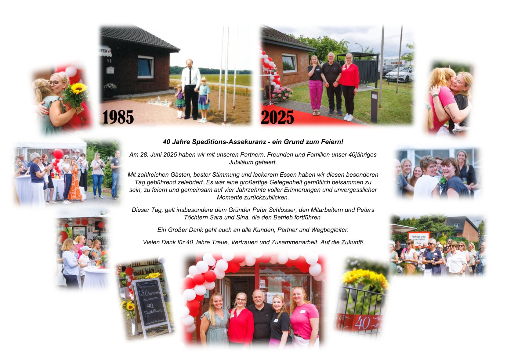 Collage über das 40-jährige Jubiläum des Speditions-Assekuranz